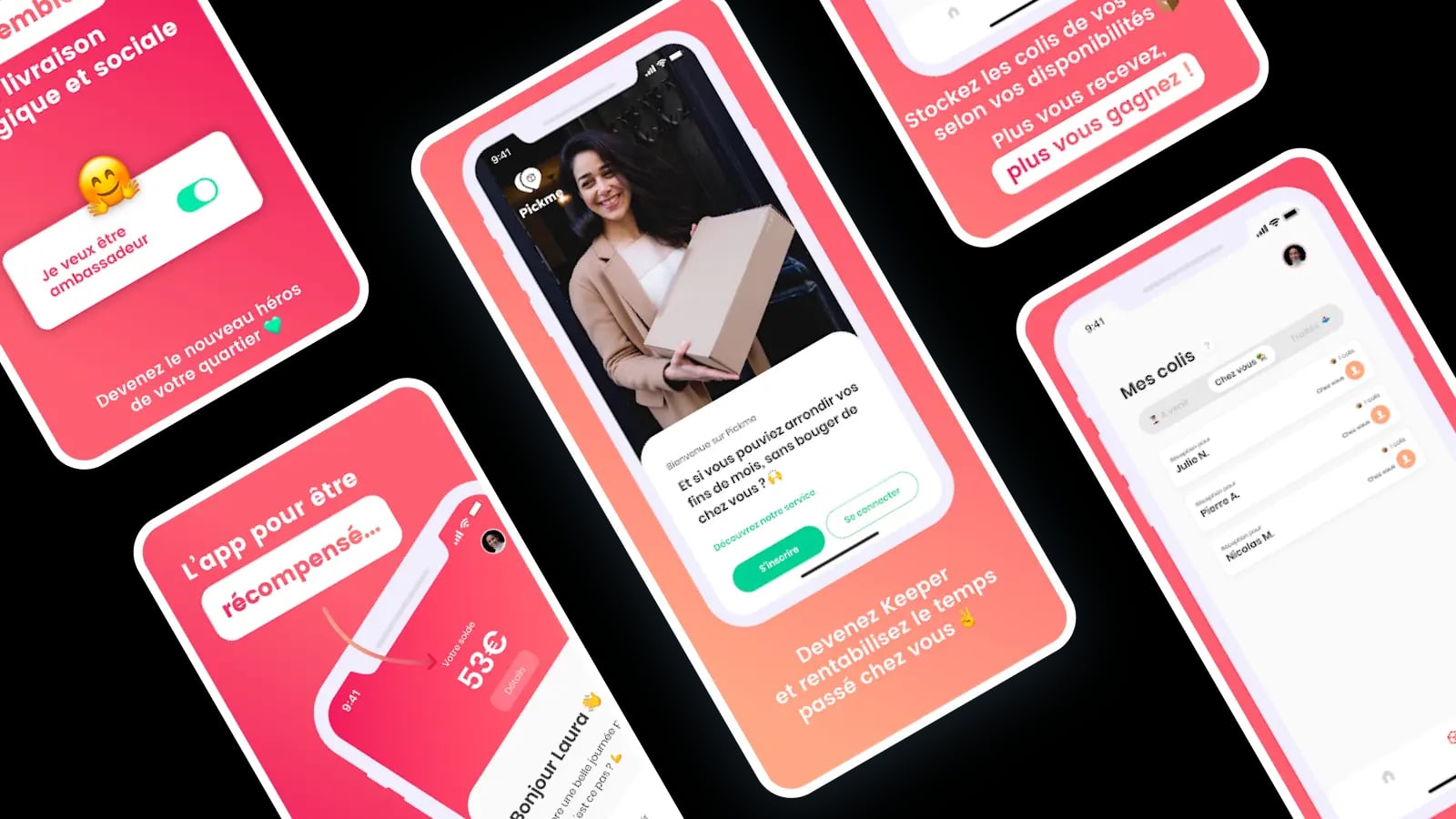 Aperçu application Pickme