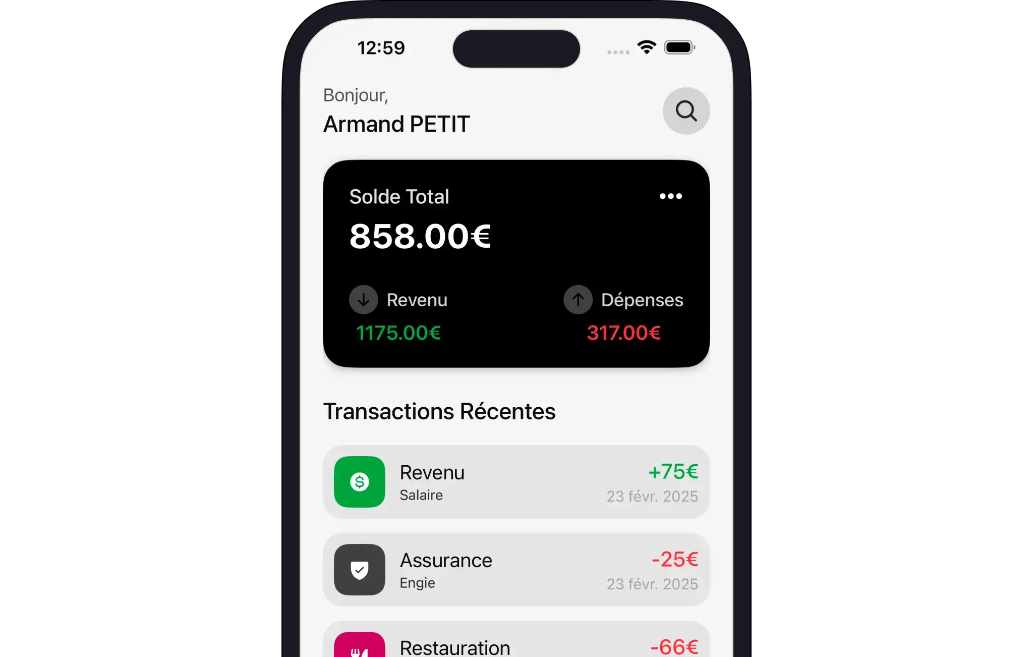 Application mobile et wireframe